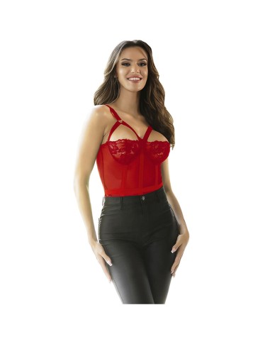 SUBBLIME TEDDY CON LIGUERO DETALLE TIRAS PECHO ROJO S M