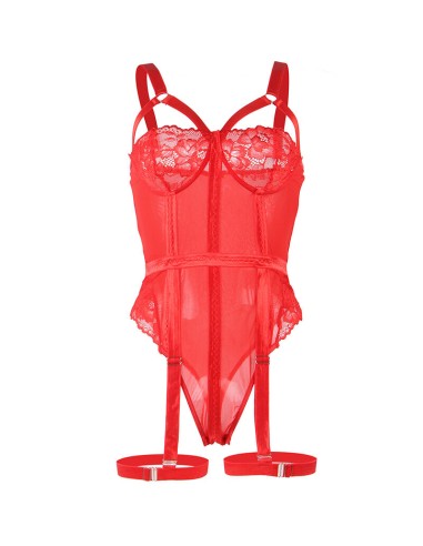 SUBBLIME TEDDY CON LIGUERO DETALLE TIRAS PECHO ROJO S M