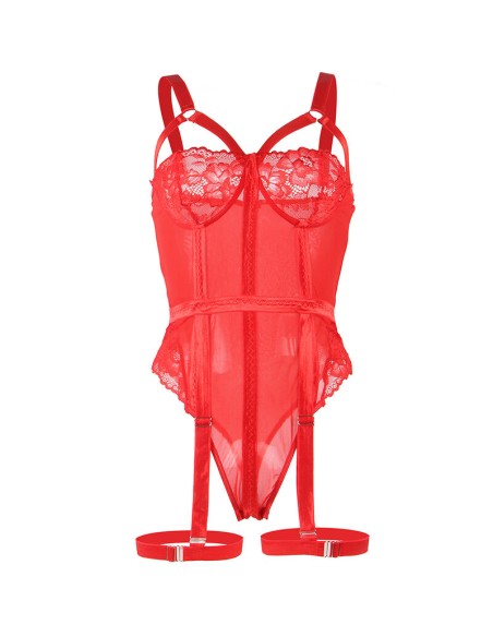 SUBBLIME TEDDY CON LIGUERO DETALLE TIRAS PECHO ROJO S M