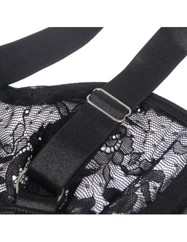 SUBBLIME TEDDY CON LIGA DETALLE ENCAJES Y TIRAS NEGRO S M