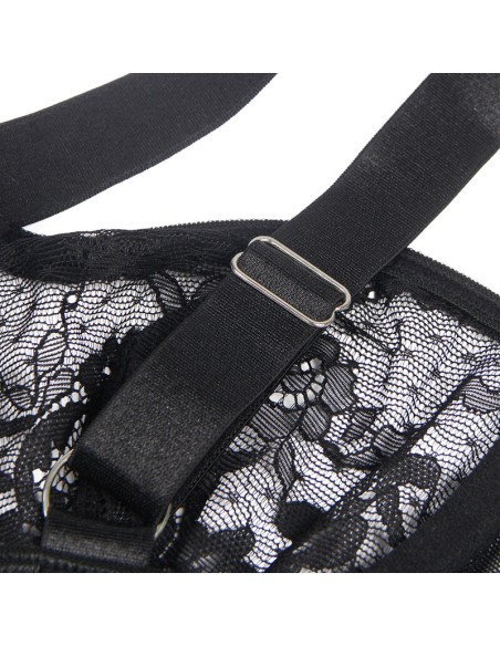 SUBBLIME TEDDY CON LIGA DETALLE ENCAJES Y TIRAS NEGRO S M