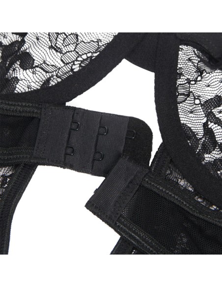 SUBBLIME TEDDY CON LIGA DETALLE ENCAJES Y TIRAS NEGRO S M