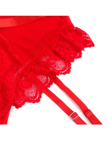 SUBBLIME TEDDY CON LIGA DETALLE ENCAJE Y TIRAS ROJO S M