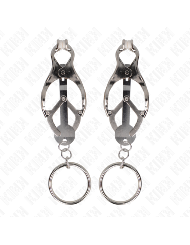KINK PINZAS PARA PEZONES ESTILO JAPONAS CON AROS PLATEADO