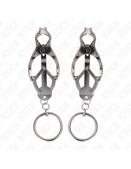 KINK PINZAS PARA PEZONES ESTILO JAPONAS CON AROS PLATEADO