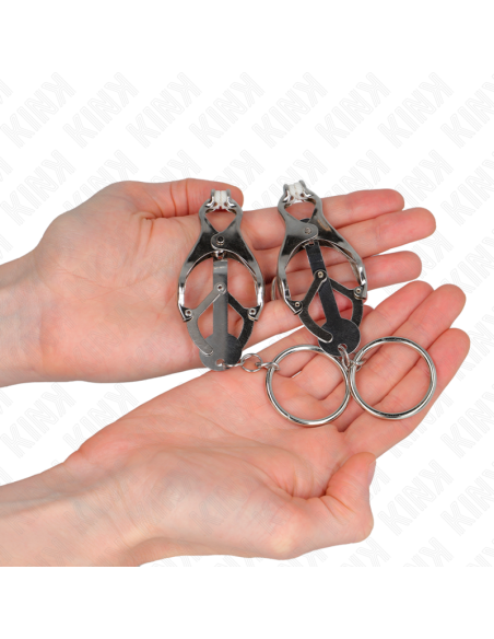 KINK PINZAS PARA PEZONES ESTILO JAPONAS CON AROS PLATEADO
