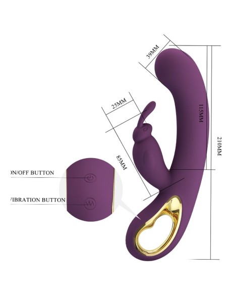 PRETTY LOVE LIAM VIBRADOR RABBIT ESTIMULADOR PUNTO G MORADO