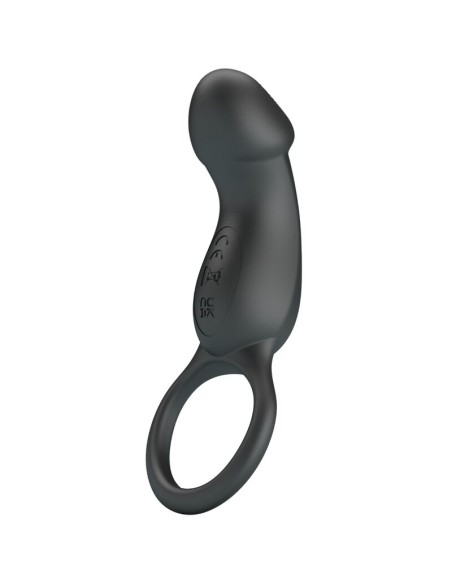 PRETTY LOVE TRAE ANILLO VIBRADOR CON ESTIMULADOR NEGRO