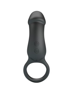 PRETTY LOVE TRAE ANILLO VIBRADOR CON ESTIMULADOR NEGRO 2