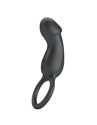 PRETTY LOVE TRAE ANILLO VIBRADOR CON ESTIMULADOR NEGRO