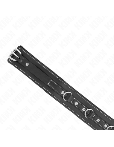 KINK COLLAR CON CORREA 105 CM DE PIEL DE PVC REMACHE DE DIAMANTES DE IMITACIAN 415 X 4 CM