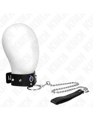 KINK COLLAR CON CORREA 65 CM CON DIAMANTES AZULES AJUSTABLE 36 43 CM X 5 CM