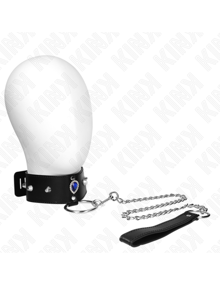 KINK COLLAR CON CORREA 65 CM CON DIAMANTES AZULES AJUSTABLE 36 43 CM X 5 CM