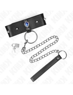 KINK COLLAR CON CORREA 65 CM CON DIAMANTES AZULES AJUSTABLE 36 43 CM X 5 CM