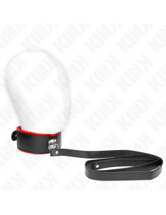 KINK COLLAR CON CORREA 116 CM DE PIEL ROJO AJUSTABLE 40 48 CM X 6 CM 2