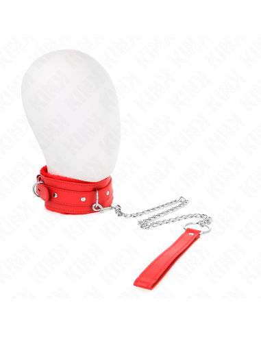 KINK COLLAR CON CORREA 65 CM CON RESTRICCIONES ROJO AJUSTABLE 36 42 CM X 55 CM