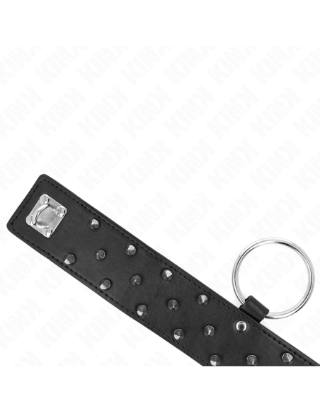 KINK COLLAR CON CORREA 65 CM CON TACHUELAS PLATEADAS MODELO 5 AJUSTABLE 36 43 CM X 5 CM