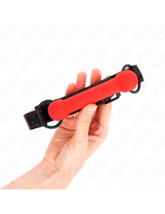KINK MORDAZA FORMA DE HUESO CON CORREA POLIPIEL ROJO AJUSTABLE 41 57 CM 2