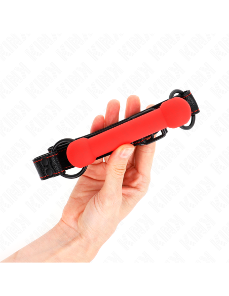 KINK MORDAZA FORMA DE HUESO CON CORREA POLIPIEL ROJO AJUSTABLE 41 57 CM