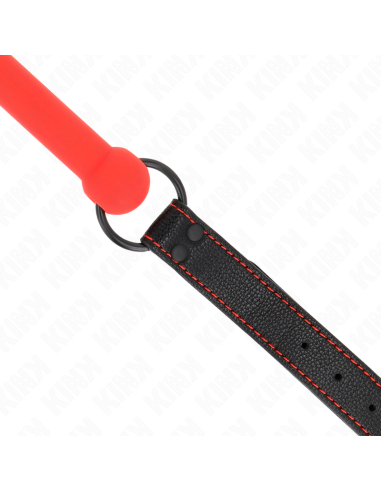 KINK MORDAZA FORMA DE HUESO CON CORREA POLIPIEL ROJO AJUSTABLE 41 57 CM