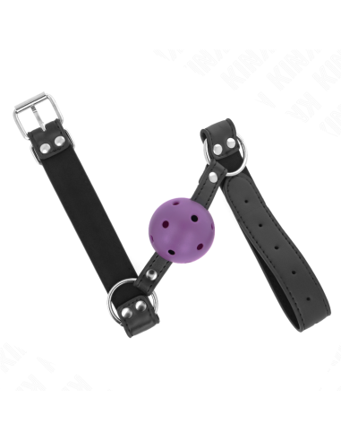 KINK MORDAZA DE BOLA 4 CM TRANSPIRABLE CON DOBLE REMACHE MORADO 62 x 25 CM AJUSTABLE 42 58 CM