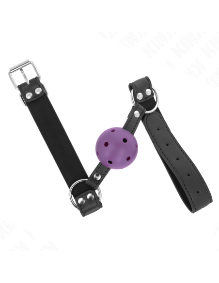 KINK MORDAZA DE BOLA 4 CM TRANSPIRABLE CON DOBLE REMACHE MORADO 62 x 25 CM AJUSTABLE 42 58 CM