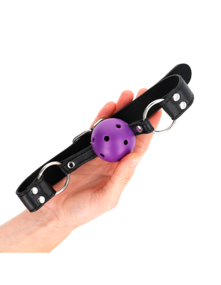 KINK MORDAZA DE BOLA 4 CM TRANSPIRABLE CON DOBLE REMACHE MORADO 62 x 25 CM AJUSTABLE 42 58 CM