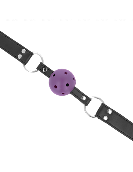 KINK MORDAZA DE BOLA 4 CM TRANSPIRABLE CON DOBLE REMACHE MORADO 62 x 25 CM AJUSTABLE 42 58 CM