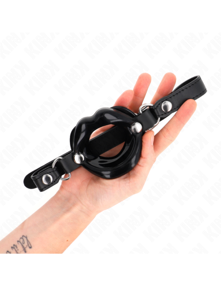 KINK MORDAZA LABIAL 8 CM CON CORREA DE POLIPIEL NEGRO 63 x 2 CM AJUSTABLE 39 58 CM