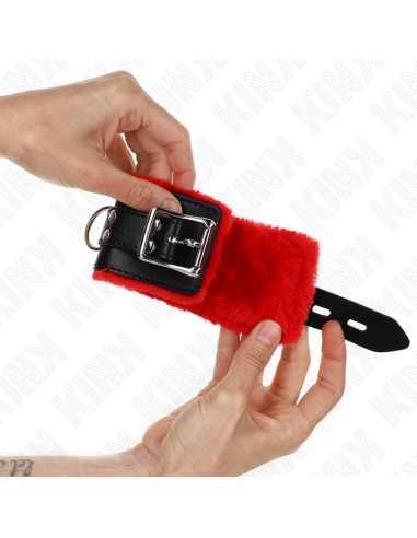 KINK MUAEQUERAS FORRADAS CON AGUJEROS CUADRADOS ROJO Y CORREA NEGRO AJUSTABLE 17 29 CM X 6 CM