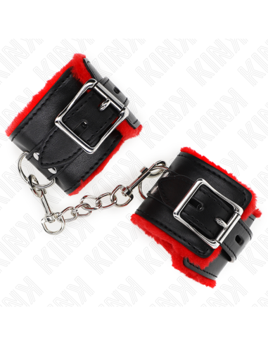 KINK MUAEQUERAS FORRADAS CON AGUJEROS CUADRADOS ROJO Y CORREA NEGRO AJUSTABLE 17 29 CM X 6 CM