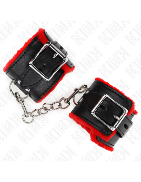 KINK MUAEQUERAS FORRADAS CON AGUJEROS CUADRADOS ROJO Y CORREA NEGRO AJUSTABLE 17 29 CM X 6 CM