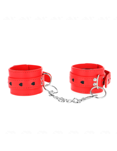 KINK MUAEQUERAS ROJO CON INCRUSTACIAN DE CORAZAN NEGRO AJUSTABLE 21 28 CM X 55 CM