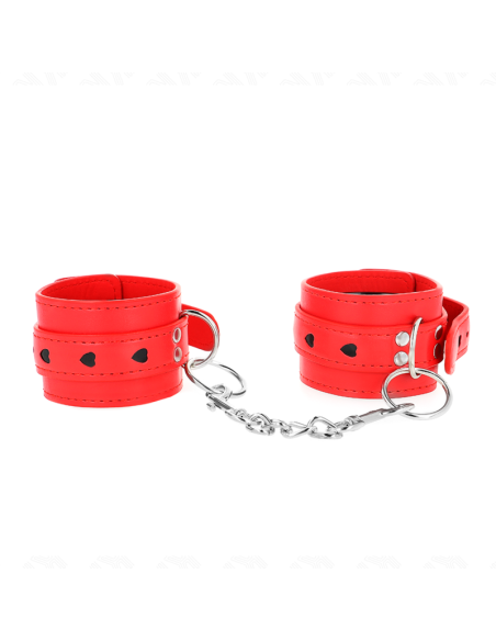 KINK MUAEQUERAS ROJO CON INCRUSTACIAN DE CORAZAN NEGRO AJUSTABLE 21 28 CM X 55 CM