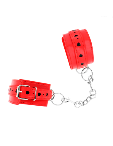 KINK MUAEQUERAS ROJO CON INCRUSTACIAN DE CORAZAN NEGRO AJUSTABLE 21 28 CM X 55 CM