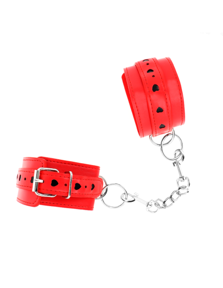 KINK MUAEQUERAS ROJO CON INCRUSTACIAN DE CORAZAN NEGRO AJUSTABLE 21 28 CM X 55 CM