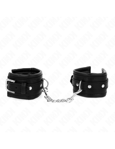 KINK MUAEQUERAS NEGRO CON HEBILLA DE DIAMANTES DE IMITACIAN AJUSTABLE 25 32 CM X 55 CM