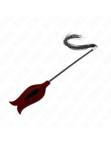 KINK PLUMAS DE POLLO PARA COSQUILLAS CON FORMA CUERNO DE CRIADA NEGRO 36 CM