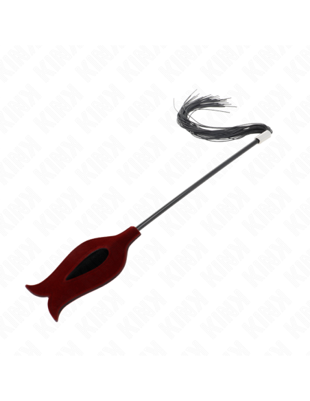 KINK PLUMAS DE POLLO PARA COSQUILLAS CON FORMA CUERNO DE CRIADA NEGRO 36 CM