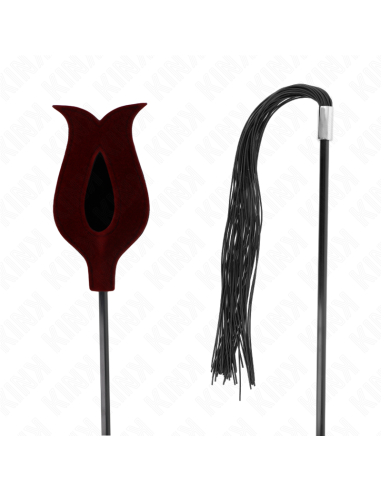 KINK PLUMAS DE POLLO PARA COSQUILLAS CON FORMA CUERNO DE CRIADA NEGRO 36 CM