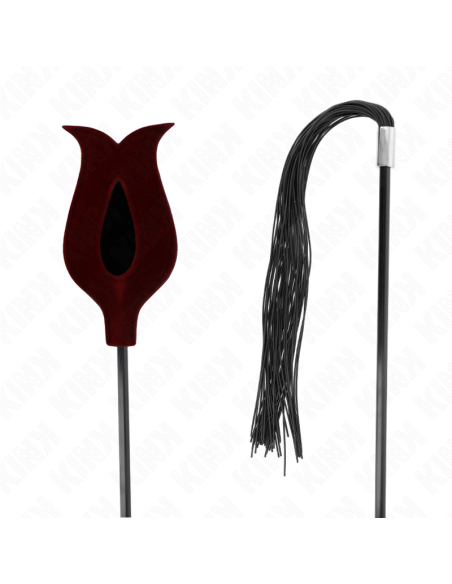 KINK PLUMAS DE POLLO PARA COSQUILLAS CON FORMA CUERNO DE CRIADA NEGRO 36 CM