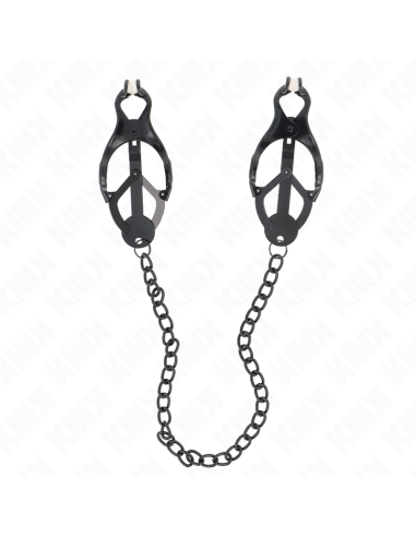 KINK PINZAS PARA PEZONES ESTILO JAPONAS CON CADENA NEGRO 30 CM