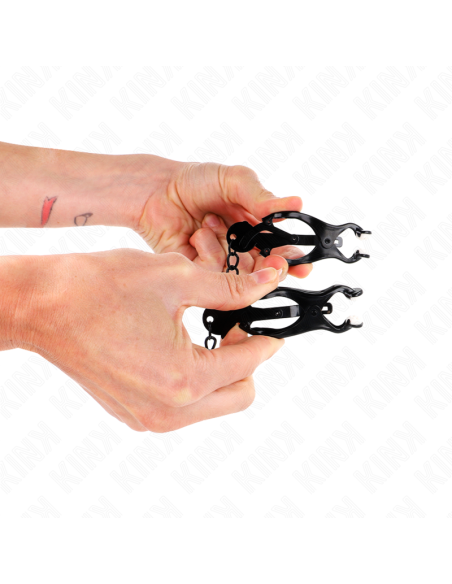 KINK PINZAS PARA PEZONES ESTILO JAPONAS CON CADENA NEGRO 30 CM