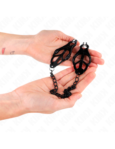 KINK PINZAS PARA PEZONES ESTILO JAPONAS CON CADENA NEGRO 30 CM