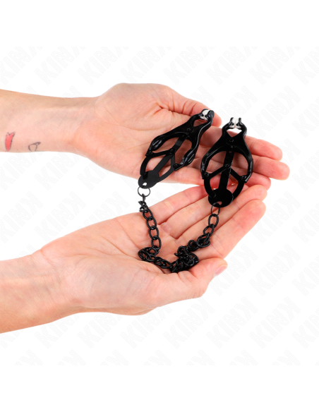 KINK PINZAS PARA PEZONES ESTILO JAPONAS CON CADENA NEGRO 30 CM