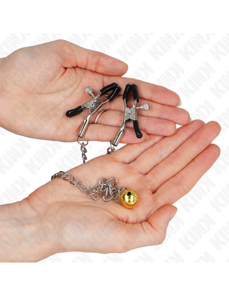 KINK PINZAS PARA PEZONES CON CAMPANA DORADO Y CADENA 30 CM