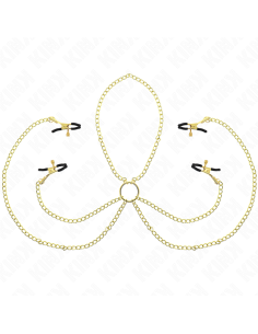 KINK PINZAS PARA PEZONES Y CLATORIS 4 ENGANCHES AJUSTABLE DORADO