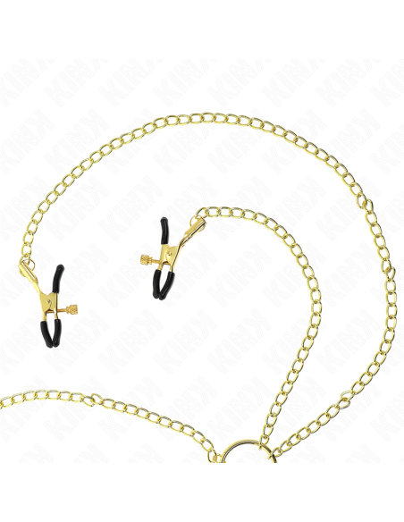 KINK PINZAS PARA PEZONES Y CLATORIS 4 ENGANCHES AJUSTABLE DORADO