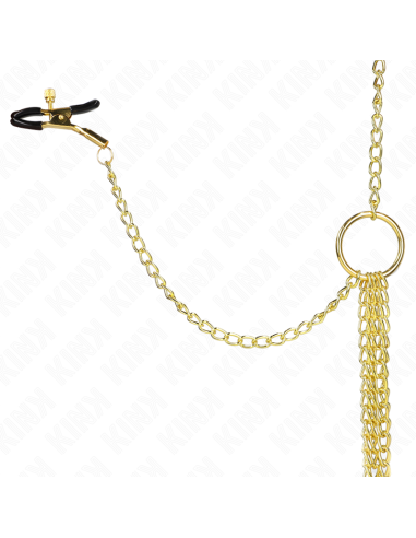 KINK PINZAS PARA PEZONES Y CLATORIS 4 ENGANCHES AJUSTABLE DORADO