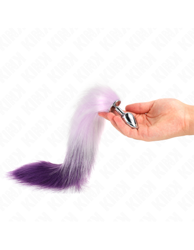 KINK PLUG ANAL TALLA S 7 X 3 CM CON COLA SINTATICA 40 CM VIOLETA